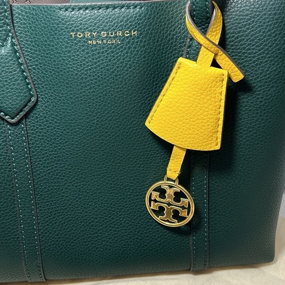 TORY BURCH Perry Small Leather Satchel Crossbody Shoulder Bag  Green - Picture 11 of 12